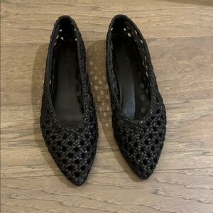 Elegant Dark Brown Woven Flats